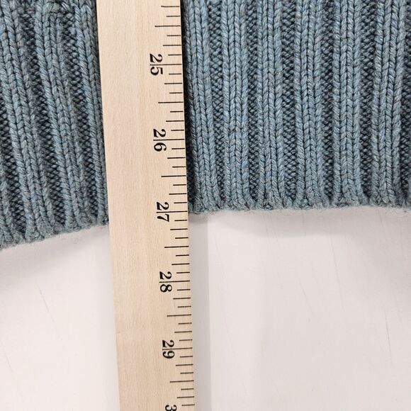 Vintage Polo Ralph Lauren Sweater Mens Large Silk Cable Knit Toggle Collar Blue - Picture 8 of 12